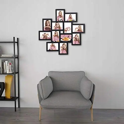 SONGMICS Ramki na zdjęcia na 12 zdjęć w formacie 10 x 15 cm CZARNE