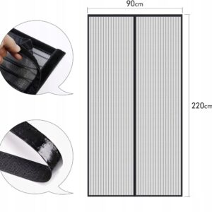 MOSKITIERA MAGNETYCZNA 90 x 220cm NA DRZWI SIATKA NA KOMARY OWADY DO DRZWI - obrazek 3
