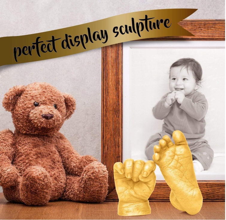 ZESTAW DO ODLEWU ODCISKÓW DŁONI STÓP DZIECI FARBA 3D BABY SHOWER - obrazek 5