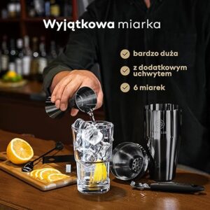 BarDeluxe Zestaw Barmanski, 12-częściowy, Zestaw Koktajlowy, Shaker 750 ml - obrazek 3