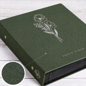 ALBUM FOTOGRAFICZNY NA ZDJĘCIA LNIANY 600 KIESZENI 11,5 x 15 cm ZIELONY XL - obrazek 2