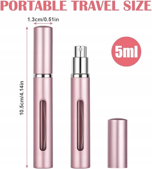4x Atomizer Podróżny na Perfumy 5ml Butelka do Perfum Fiolka z Rozpylaczem