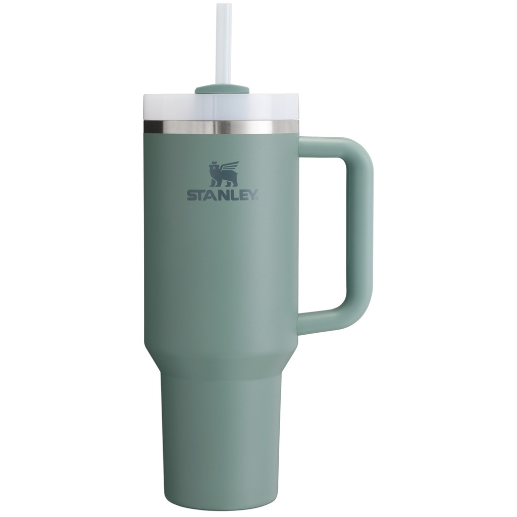KUBEK STANLEY 1200ml Z SŁOMKĄ POKRYWKĄ I UCHWYTEM TERMICZNY ZIELONY - obrazek 3