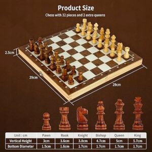 ZESTAW SZACHOWY DREWNIANY PODRÓŻNY SKŁADANY MAGNETYCZNY DLA POCZĄTKUJĄCYCH - obrazek 4