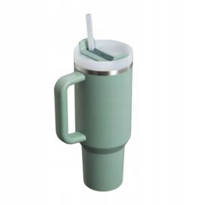 KUBEK STANLEY 1200ml Z SŁOMKĄ POKRYWKĄ I UCHWYTEM TERMICZNY ZIELONY - obrazek 4