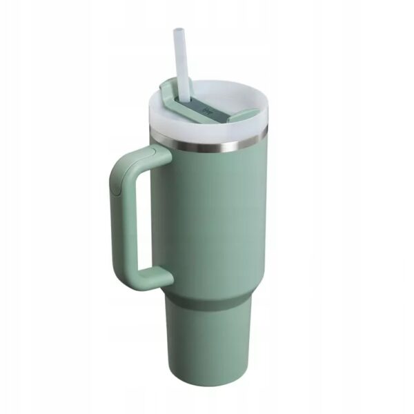 KUBEK STANLEY 1200ml Z SŁOMKĄ POKRYWKĄ I UCHWYTEM TERMICZNY ZIELONY