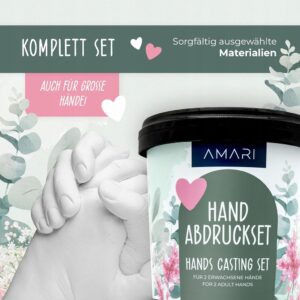 Amari Zestaw odcisków dłoni 3D dla par i rodziny gipsowe ręce – prezent - obrazek 2