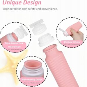 16 Silikonowych Butelek Podróżnych na Kosmetyki 100ml różowo-szare YoHyien - obrazek 3