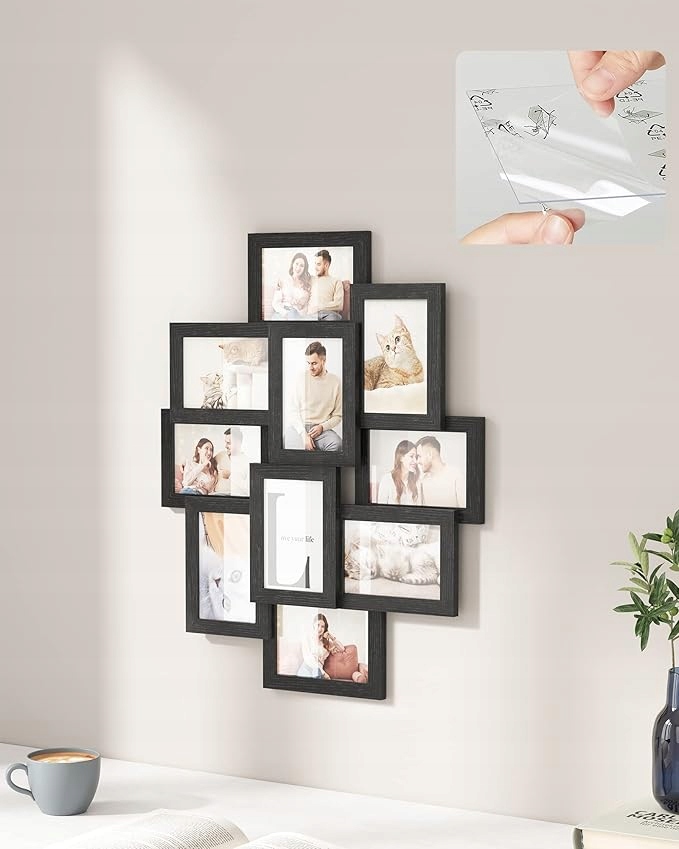 RAMKA NA ZDJĘCIA KOLAŻ MULTIRAMA FOTORAMA DUŻA 10 ZDJĘĆ 10x15 CM SONGMICS - obrazek 6