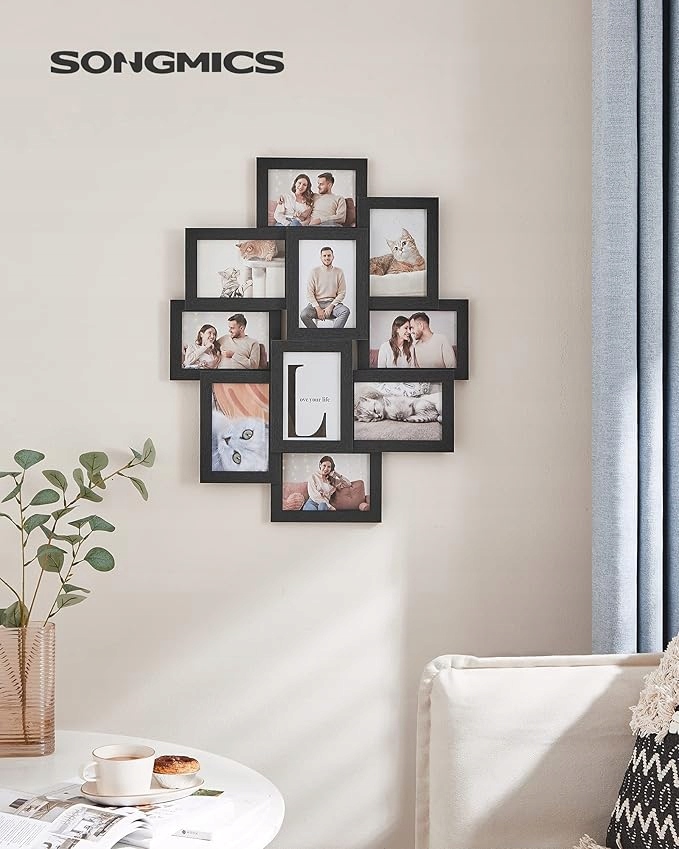 RAMKA NA ZDJĘCIA KOLAŻ MULTIRAMA FOTORAMA DUŻA 10 ZDJĘĆ 10x15 CM SONGMICS - obrazek 7