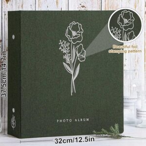 ALBUM FOTOGRAFICZNY NA ZDJĘCIA LNIANY 600 KIESZENI 11,5 x 15 cm ZIELONY XL - obrazek 4