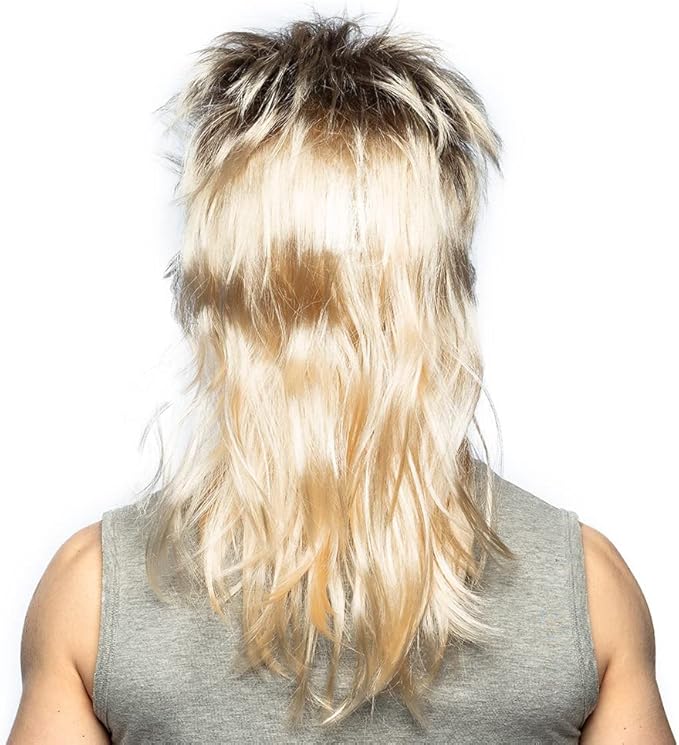 Peruka męska ROCKMAN lata 80 blond - obrazek 3