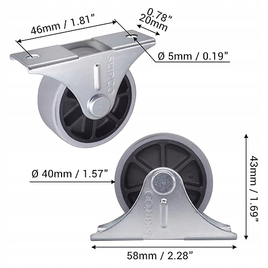 SKIR'CO KÓŁKA GUMOWE 40 MM Zestaw 4 sztuki