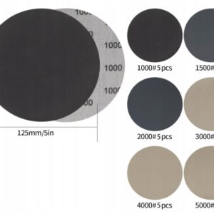 PAPIER ŚCIERNY ARKUSZE 125mm OKRĄGŁE TARCZE ŚCIERNE GRADACJE 30 SZTUK - obrazek 2