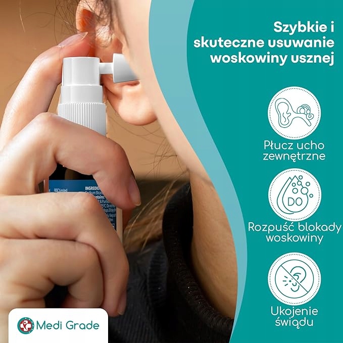 Krople do uszu z wodorowęglanem sodu Medi Grade - obrazek 2