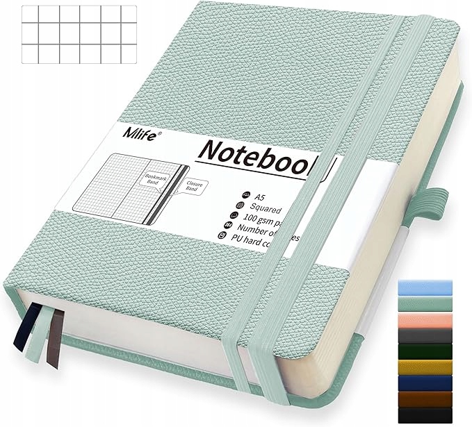 ZESZYT A5 NOTATNIK W KROPKI 360 STRON 100 G/M² TWARDY 360 kartek MIĘTOWY - obrazek 1