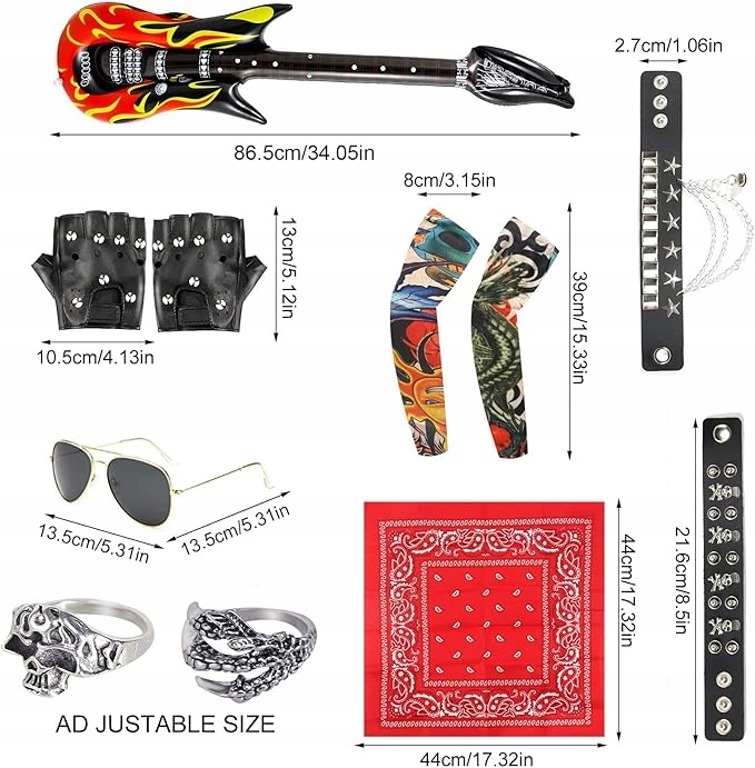 AKCESORIA ROCKMAN DODATKI DO STROJU METAL 80 90 CHUSTA KOSTIUM METALOWIEC - obrazek 2