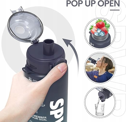 MOTYWACYJNA butelka SPORTOWA na wodę SPWB 1L z filtrem BIDON BPA-FREE