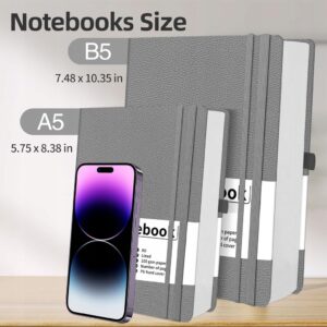Zeszyt A5 NOTATNIK W KROPKI 360 STRON 100 G/M² TWARDY 360 kartek Szary - obrazek 3