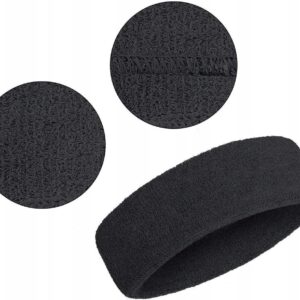 OPASKA SPORTOWA NA CZOŁO GŁOWĘ WŁOSY DO BIEGANIA ĆWICZENA UNISEX FROTKA X3 - obrazek 2