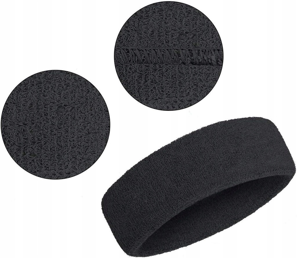 OPASKA SPORTOWA NA CZOŁO GŁOWĘ WŁOSY DO BIEGANIA ĆWICZENA UNISEX FROTKA X3 - obrazek 2