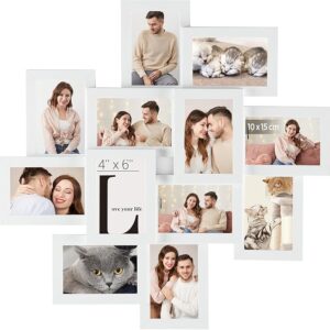 SONGMICS Ramki na zdjęcia na 12 zdjęć w formacie 10 x 15 cm BIAŁE