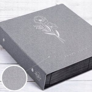 ALBUM FOTOGRAFICZNY LNIANY NA ZDJĘCIA 1000 KIESZENI FOTOKSIĄŻKA SZARY XL - obrazek 2