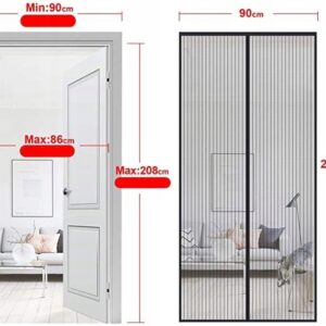 MOSKITIERA MAGNETYCZNA 90 x 210cm NA DRZWI SIATKA NA KOMARY OWADY DO DRZWI - obrazek 2