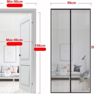 MOSKITIERA MAGNETYCZNA 90 x 200cm NA DRZWI SIATKA NA KOMARY OWADY DO DRZWI - obrazek 2