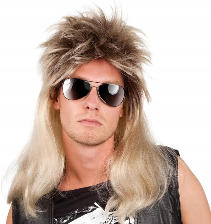 Peruka męska ROCKMAN lata 80 blond - obrazek 1
