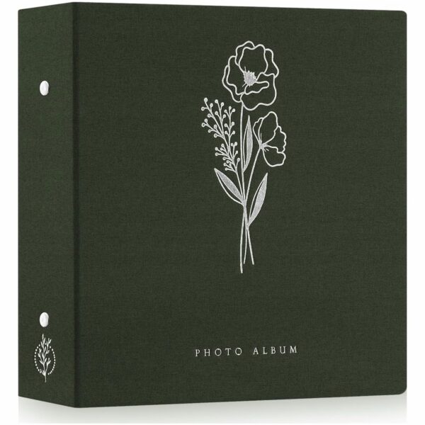 ALBUM FOTOGRAFICZNY NA ZDJĘCIA LNIANY 600 KIESZENI 11,5 x 15 cm ZIELONY XL