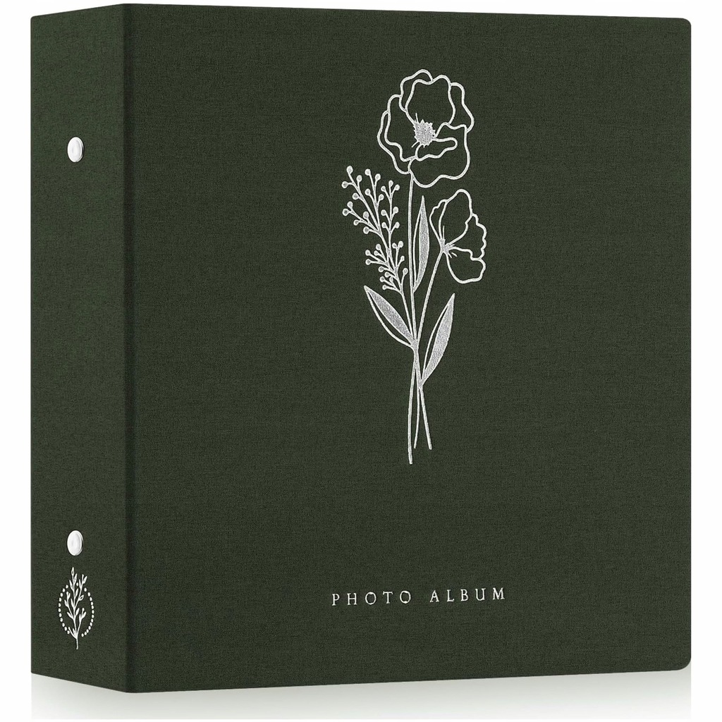 ALBUM FOTOGRAFICZNY NA ZDJĘCIA LNIANY 600 KIESZENI 11,5 x 15 cm ZIELONY XL - obrazek 1
