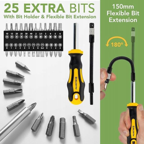 ZESTAW ŚRUBOKRĘTÓW WKRĘTAKÓW PRECYZYJNE BITY KLUCZE NASADOWE TORX 65el