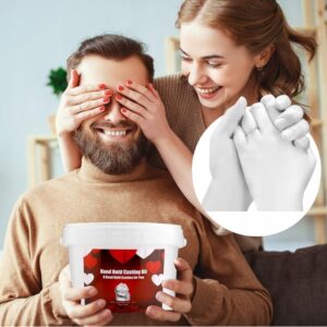 Zestaw odcisków dłoni 3D odlewów gipsowych Rzeźba ręczna Prezenty dla par - obrazek 6