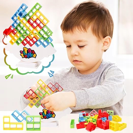 GRA układanka edukacyjna TETRIS wieża TETRA TOWER 72 el. PREZENT Montessori