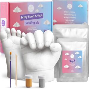 ZESTAW DO ODLEWU ODCISKÓW DŁONI STÓP DZIECI FARBA 3D BABY SHOWER
