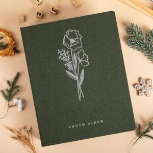 ALBUM FOTOGRAFICZNY NA ZDJĘCIA LNIANY 1000 KIESZENI 11,5 x 15 cm ZIELONY XL - obrazek 2