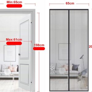 MOSKITIERA MAGNETYCZNA 65 x 200cm NA DRZWI SIATKA NA KOMARY OWADY DO DRZWI - obrazek 2