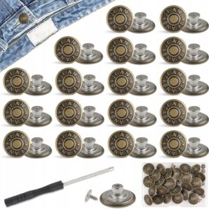 Metalowe guziki kształt okrągły fi 20 mm brązowy 24 szt. - obrazek 2