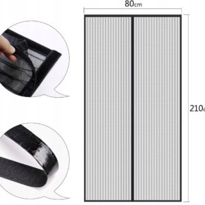 MOSKITIERA MAGNETYCZNA 80 x 210cm NA DRZWI SIATKA NA KOMARY OWADY DO DRZWI - obrazek 3