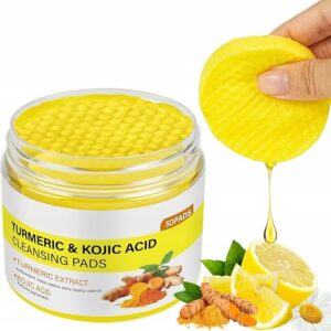 Kwas Kojowy i Kurkuma Płatki Oczyszczające do Twarzy 60Szt, Peeling do