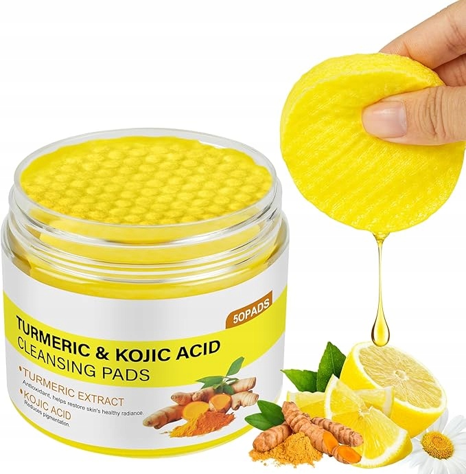 Kwas Kojowy i Kurkuma Płatki Oczyszczające do Twarzy 60Szt, Peeling do - obrazek 1