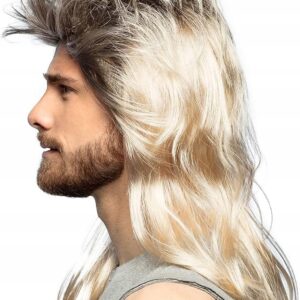 Peruka męska ROCKMAN lata 80 blond - obrazek 4