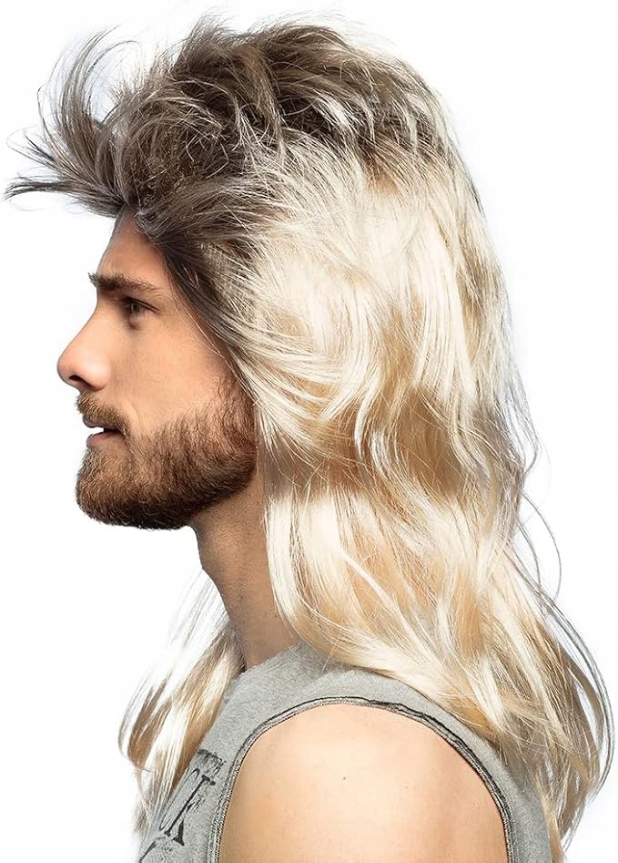 Peruka męska ROCKMAN lata 80 blond - obrazek 4