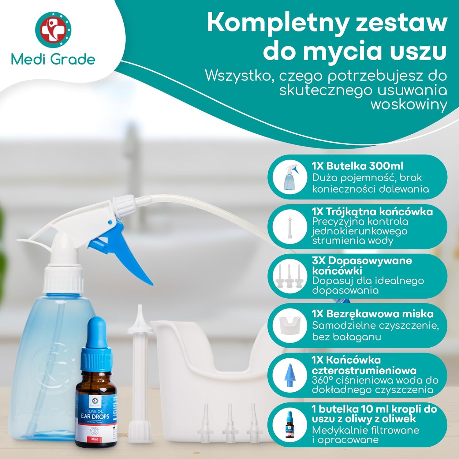 Urządzenie do czyszczenia uszu Medi Grade MG-EAR-EWK01-EU - obrazek 2