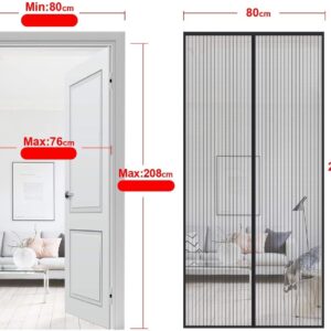 MOSKITIERA MAGNETYCZNA 80 x 210cm NA DRZWI SIATKA NA KOMARY OWADY DO DRZWI - obrazek 2