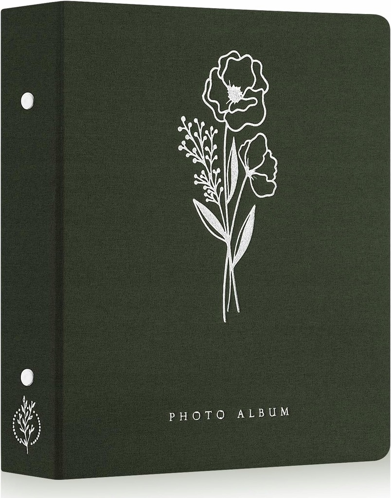 ALBUM FOTOGRAFICZNY NA ZDJĘCIA LNIANY 1000 KIESZENI 11,5 x 15 cm ZIELONY XL - obrazek 1