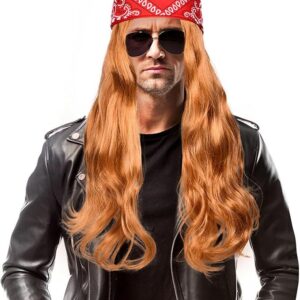 Zestaw punkowy ROCKMAN ROCK N ROLL Bandana + peruka + 2xsiatka LATA 80 90