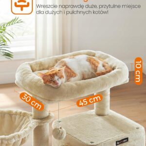 Drapak wysoki, legowisko, maty do drapania, wieża Feandrea 61 - 100 cm - obrazek 7