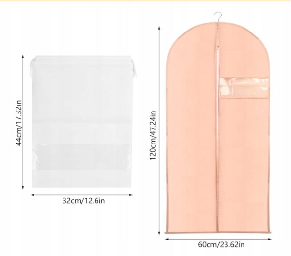 2 torby na ubrania, 2 torby buty 58 x 119 cm pokrowce na garnitury ubrania